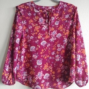 Cooper and Ella Floral Boho Peasant Blouse Size Medium